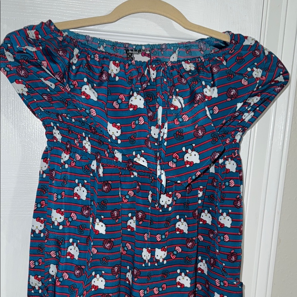 Hello kitty Blue and Red sailor/apple/bow theme jumpsuit